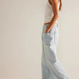 Vintage Washed Wide Leg Jeans