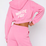 Offstage Cropped Zip Hoodie Bubblegum