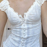 Broidered Lace Crop Blouse