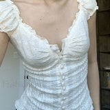 Broidered Lace Crop Blouse