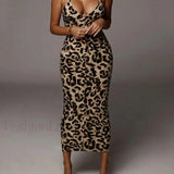 Button-Detail High-Slit Midi Dress