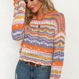 Casual Colorblock Knit Sweater
