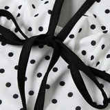 Floral Print Polka Dot Backless Tie Maxi Dress