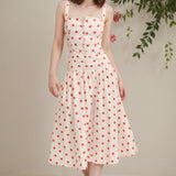 Trendy Polka Dot Cami Bodycon Maxi Dress