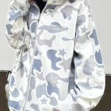 Double Hood Camo Embroidered Hoodie