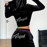 Relaxed Solid Crystal Crop Two Piece Set