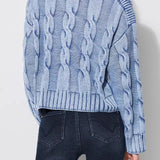 Vintage Cable Knit Off-Shoulder Sweater