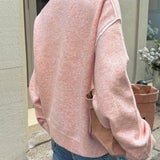 Casual Zip Front Long Sleeve Sweater