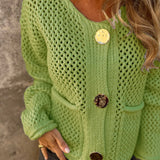 Chunky Knit Button Up Sweater