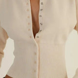Slim Fit Knit Patchwork Cardigan