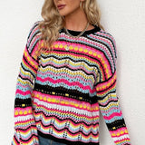 Casual Colorblock Knit Sweater