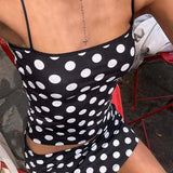 Polka Dot Strapless Skirt Two Pieces Set