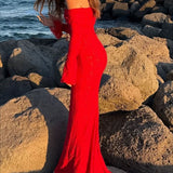Lace Bustier Bell Sleeve Maxi Dress