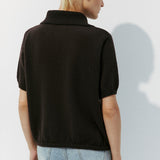 Hollow Out Polo Knit Sweater