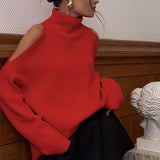 Off Shoulder Turtleneck Sweater