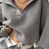 Long Sleeve Collar Knit Sweater