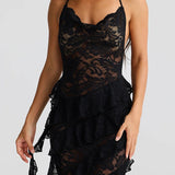 Backless Lace Halter Maxi Dress