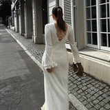 Ruffled Long Sleeve Bodycon Maxi Dress