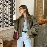 Suede Lapel Bomber Jacket