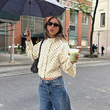 Contrast Polka Dot Casual Jacket