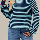 Striped Crew Neck Knit Sweater