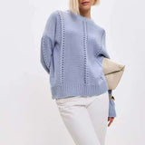 Casual Lace Knit Pullover Sweater