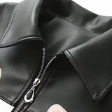 Vintage Faux Leather Bow Jacket