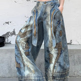Punk Streetwear Wide Leg Denim Jeans