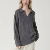 Vintage Polo Neck Cable Sweater