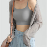 Tencel V-Neck Cropped Cardigan