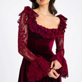 Velvet Bell Sleeve Bodycon Dress