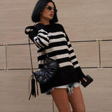 Loose Fit Striped Knit Sweater