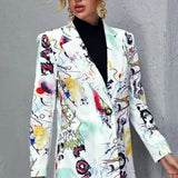 Graffiti Print Vintage Blazer