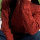 Collared Cable Knit Sweater