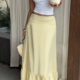 High Waist Striped Flared Casual Skirt