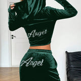 Relaxed Solid Crystal Crop Two Piece Set