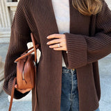 Relaxed Cozy Tie Waist Knit Cardigan