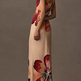 Fashionable Printed Sexy Tube Top Slim Fit Midi Dress