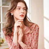 Printed Chiffon Fitted Waist Floral Dress