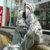 Double Hood Camo Embroidered Hoodie