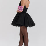 Chiffon Lace-up Backless Cocktail Dress