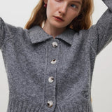 Wool Polo Neck Button Cardigan