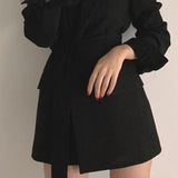 Belted Loose Fit Straight Blazer