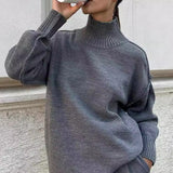Colorblock Turtleneck Knit Sweater