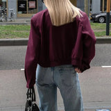 Burgundy Casual Zip Jacket