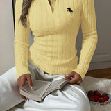 Collared Long Sleeve Knit Sweater