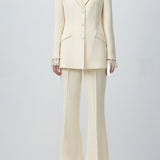 Beige Lace Waist Blazer