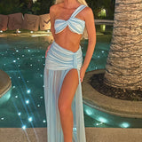 Sexy Bikini Top Mesh Bodycon Skirt Set