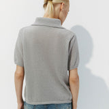 Hollow Out Polo Knit Sweater