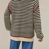 Striped Crew Neck Knit Sweater